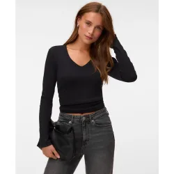 Camiseta manga larga cuello pico