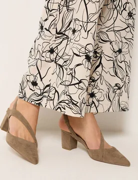 Women's Faux Suede Asymmetric Block Heels In Standard Fit in Brown Size: 7 - Brown - Size: 7 - Long tall sally - FashionsVida
