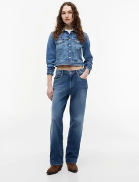 Vaqueros de mujer TIRA de tiro medio y fit slim straight - Tommy Jeans - FashionsVida