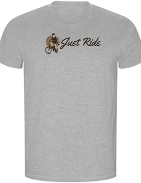 Maglietta A Maniche Corte Just Ride Vintage Eco Heather Grey - Kruskis - FashionsVida