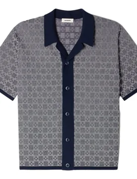 Polo de manga corta de hombre de punto jacquard Square Cross - sandro - FashionsVida