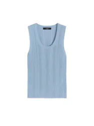 Maglia smanicata donna azzurro