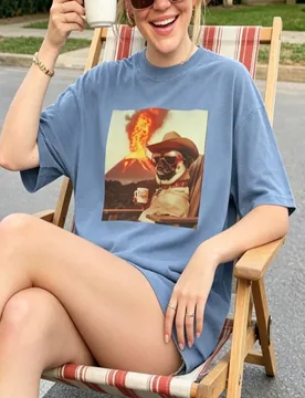 Custom Pet Pattern Tops Pug Dog Volcano Cowboy Print Shirts For Dog Lovers Fashion Daily Outfit Gift - Aliexpress - FashionsVida