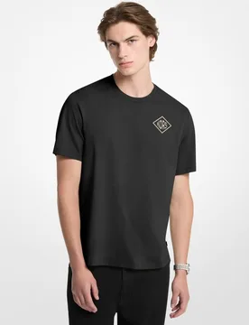 Camiseta de hombre de algodón con logo KORS en el pecho y en la parte trasera - Michael Kors - FashionsVida