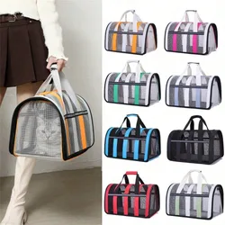 Bolsa transportadora para mascotas transpirable, jaula para perros y gatos, bolsa portátil de gran capacidad para perros y gatos, bolsa para salidas