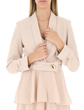 Blazer cropped BEIGE XS - Rinascimento - FashionsVida
