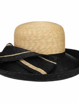 Majuna Twotone Straw Hat by Gold - nature-black - Damen - Size: One Size - Lierys - FashionsVida
