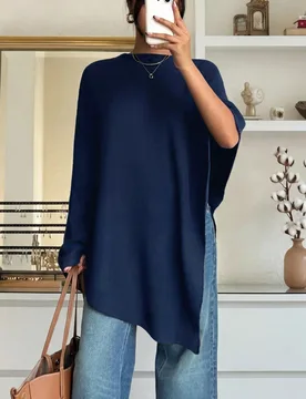 Poncho minimalista y cómodo para mujer, elegante y sofisticado, top de chal de punto holgado para otoño/invierno XS - Shein - FashionsVida