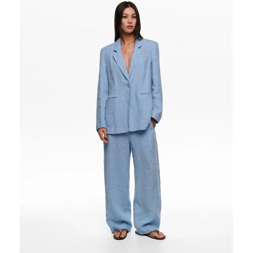 Chaqueta de mujer tipo sastre lavada rayas - Bimba y Lola - FashionsVida