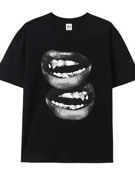 Vintage Mouth Graphic T-Shirt For Men Retro Edgy Face Art Print Short Sleeve Tee Casual Loose Fit Tops for Streetwear Hip Hop - Aliexpress - FashionsVida
