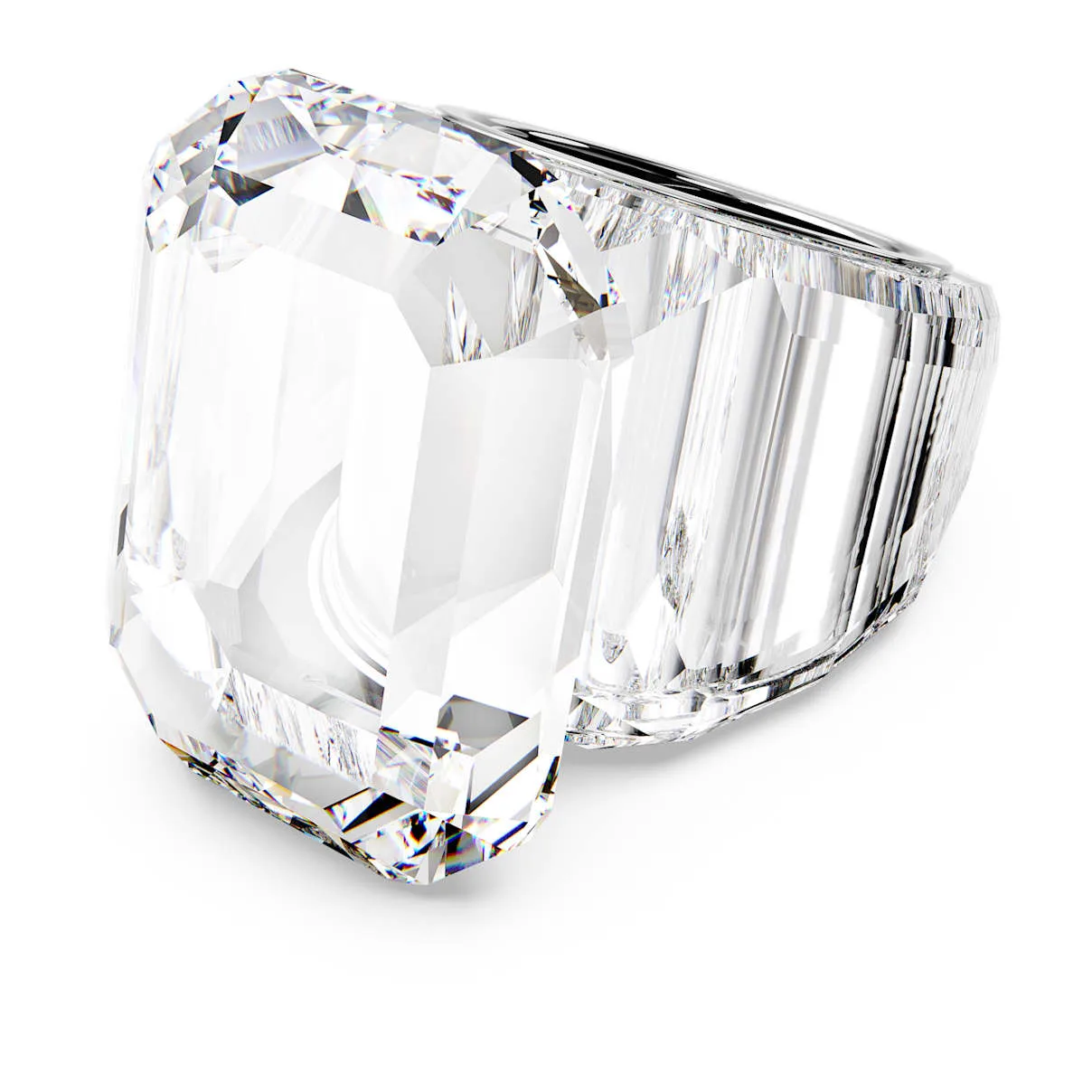 Anello cocktail Lucent, Taglio ottagonale, Bianco 60 - Swarovski - FashionsVida