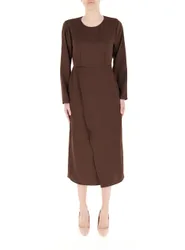 Abito maniche lunghe MARRONE XL