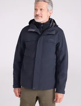Maple Mens 3 in 1 Waterproof Jacket - Navy - Mountain Warehouse - FashionsVida
