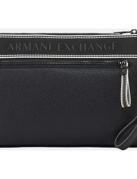 Bolso de mano de hombre en ecopiel granulada con cierre de cremallera - Armani Exchange - FashionsVida