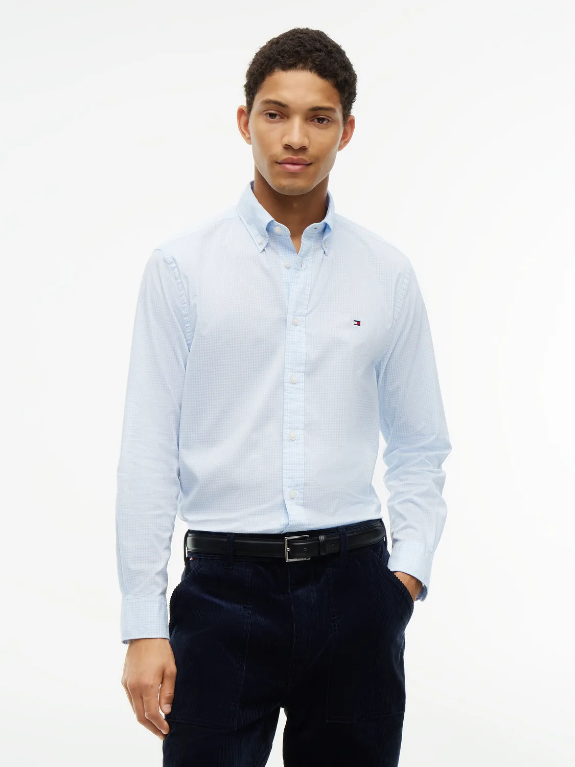 FLEX POPLIN GINGHAM RF SHIRT male - M - FashionsVida