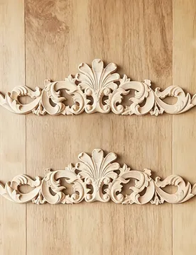 Piezas de talla de madera maciza con flores horizontales, decoraciones para el hogar, adecuadas para gabinetes, puertas y ventanas, muebles, paredes d - Shein - FashionsVida