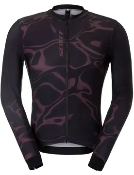 Maglia A Maniche Lunghe Pro Mid Ls Cocoa Red / Black - Scott - FashionsVida