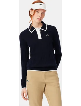 Jersey de golf elástico de mujer con cuello polo - Lacoste - FashionsVida