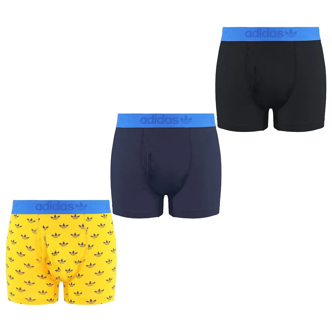 Pack Comfort Flex Mens Multicoloured Cotton Trunks - Multicolour - Size Medium - Adidas - FashionsVida