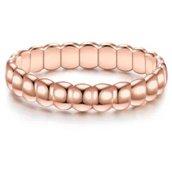 Womens Female Sterling Silver Ring - Rose Gold - Size M