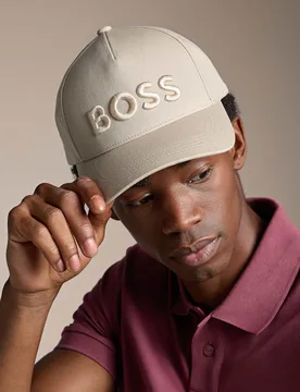 Seth Pure Cotton Baseball Cap Beige male - BOSS - FashionsVida