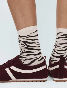 Pack Animal Print Crew Socks Brown Mix female - M&S - FashionsVida