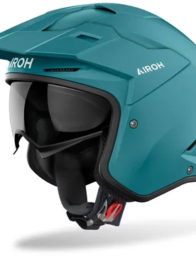 Casco Moto Jet KOMBAKT COLOR PETROL Verde Opaco taglia XS - Airoh - FashionsVida
