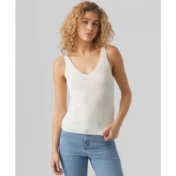 Top de punto de mujer sin mangas