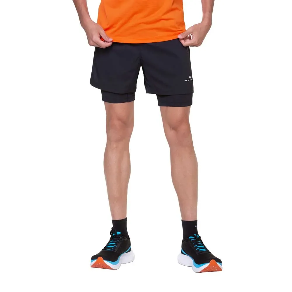 Tech 5´´ Twin Shorts All Black L Men - Ronhill - FashionsVida