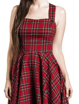 Kleid knielang - Irvine Pinafore Dress - XS bis 4XL - für Damen - Größe 3XL - rot - Frauen - female - Hell Bunny - FashionsVida