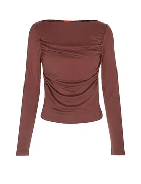 HUGO Langarmshirt DAENI braun XS Damen - Hugo Boss - FashionsVida