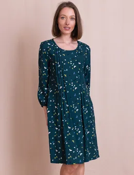 Nomads EcoVero Pintuck Dress - Teal - Nomads - FashionsVida