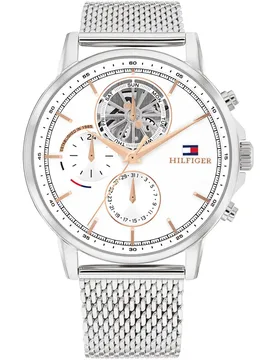 Orologio Stewart mm Silver / White One Size - Tommy hilfiger - FashionsVida