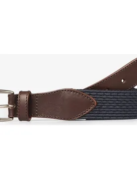 Cinturón elastico confecionado con piel y logo grabado de hombre - Scalpers - FashionsVida