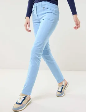 Powerstretch-Baumwollhose, Regular Fit#normale Größen#Kurzgrößen, Farbe Blau, 46, elastisch dank T400 Faser weicher Griff Damen - Walbusch - FashionsVida