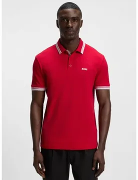 Mens Medium Red Paddy Polo Shirt - Male - Red - Small - BOSS - FashionsVida