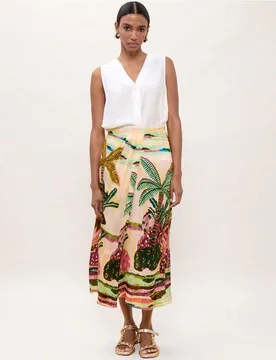 Falda midi con estampado - Lola Casademunt - FashionsVida