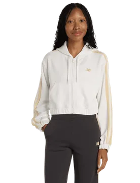 Interlock Full Zip Women Track Tops - Grey - Size S - Leather - Grey - Size: Small - New Balance - FashionsVida