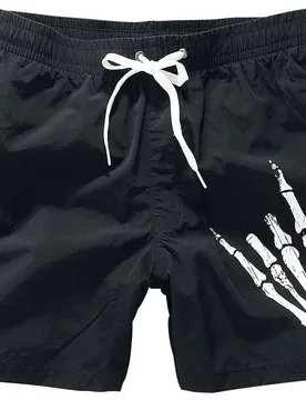 Badeshort - Metal Hand - S bis XXL - für Männer - Größe XXL - schwarz - Männer - male - Funshirt - FashionsVida