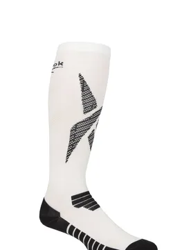 Mens and Women's 1 Pair Technical Recycled Long Compression Running Socks White 4.5-6 UK - White - Size: 4.5-6 UK - Reebok - FashionsVida