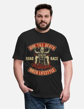 Ride till Death Motorcycle Retro Cafe Racer Gift T-Shirt for Racing bikers 100% cotton printed Graphic clothes All size Tee - Aliexpress - FashionsVida