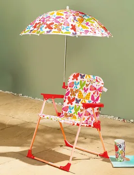 Kinderklappstuhl + Sonnenschirm "Schmetterlinge" - 3Pagen - FashionsVida