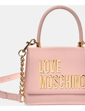 Bolso crema con asa para bandolera extraíble y solapa - Love Moschino - FashionsVida