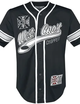 Kurzarmhemd - 30 Years Anniversary Limited Baseball Jersey - S bis 4XL - für Männer - Größe S - schwarz/weiß - Männer - male - West Coast Choppers - FashionsVida