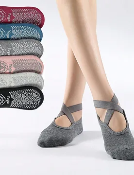 Calcetines de yoga de alta calidad y transpirables para mujeres, calcetines de pilates antideslizantes de silicona, calcetines de baile de ballet y fi - Shein - FashionsVida