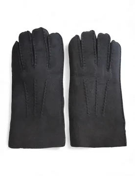 Mens Luxury Sheepskin Suede Leather Winter Gloves - - Size: M - Infinity - FashionsVida