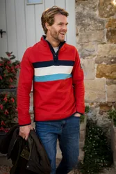 Talbot Mens Stripe Quarter Zip Sweatshirt