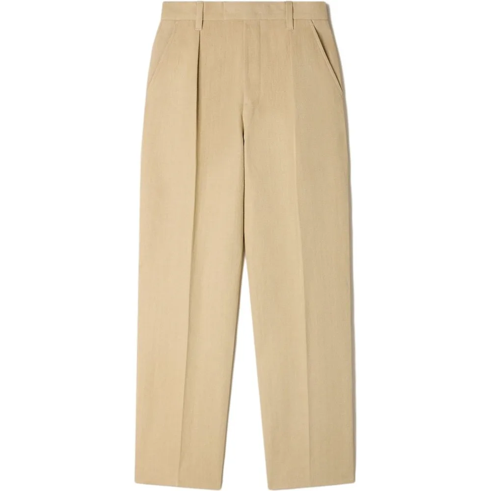 Pantalones de lino de hombre de algodón con pinzas corte ancho - sandro - FashionsVida