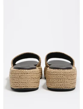 Sandalias de pala de mujer efecto rafia con logo - Bimba y Lola - FashionsVida
