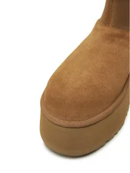 Classic Mini Dipper Stivaletti Donna Chestnut in Suede con Platform